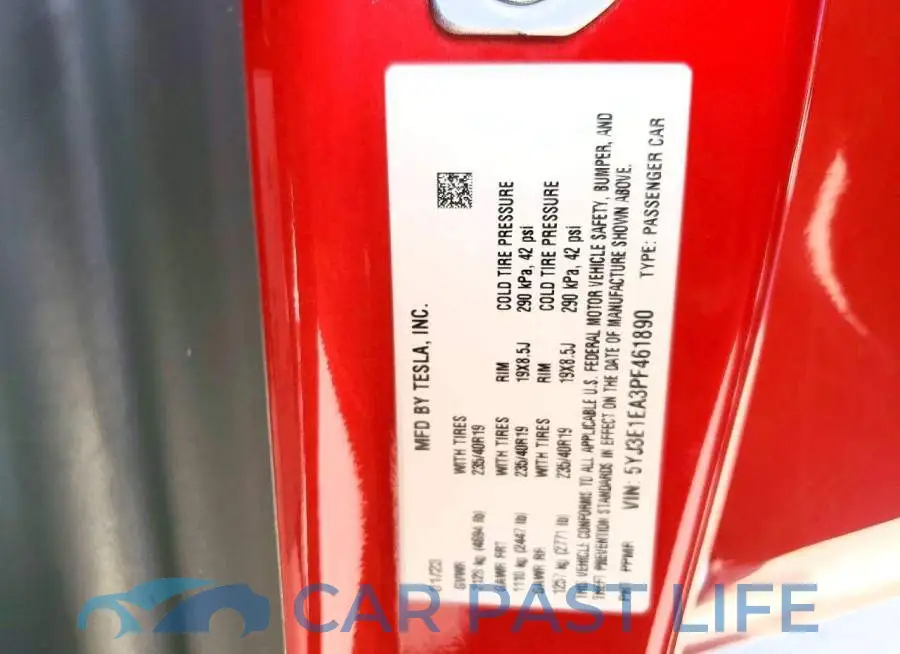 5YJ3E1EA3PF461890# 12