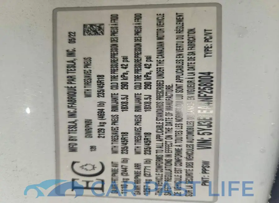 5YJ3E1EA4NF258004# 13
