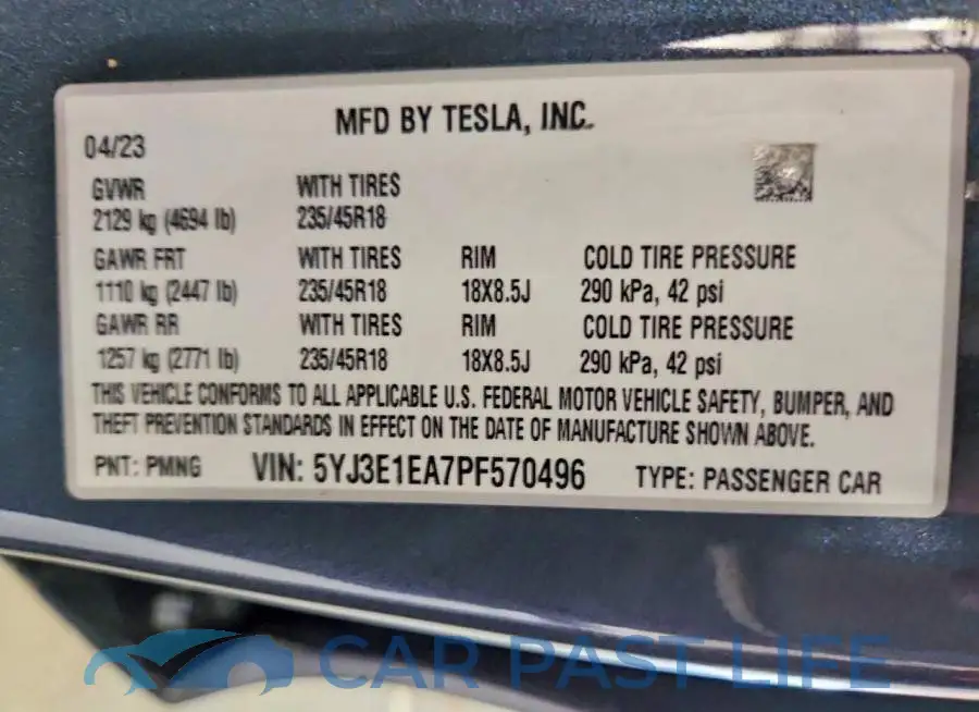 5YJ3E1EA7PF570496# 12