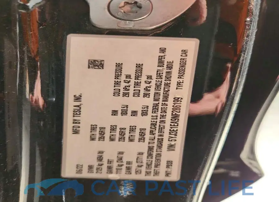 5YJ3E1EA9NF286199# 12