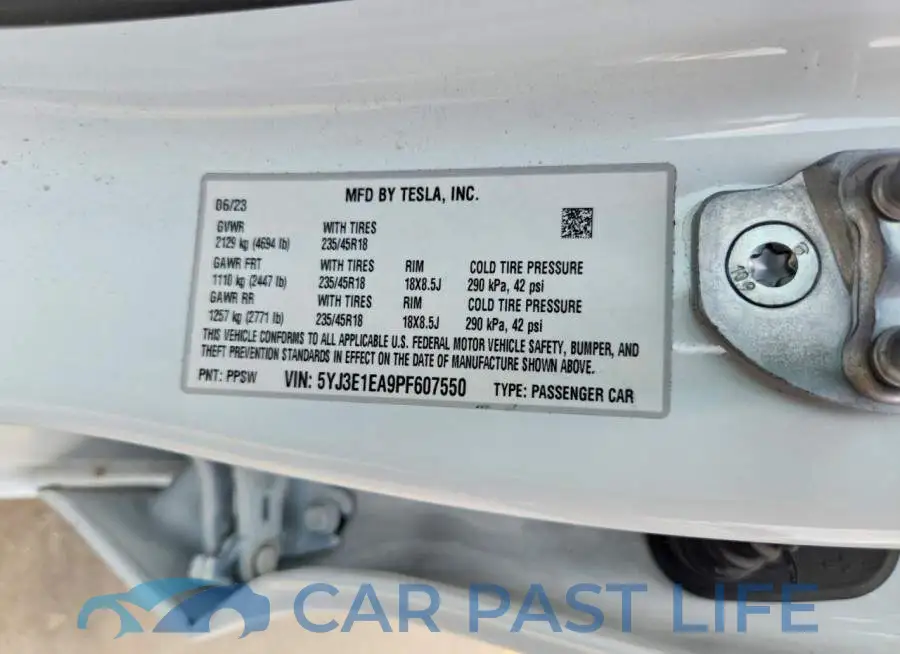 5YJ3E1EA9PF607550# 12