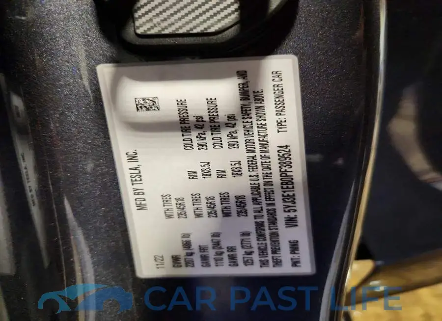 5YJ3E1EB0PF389524# 13