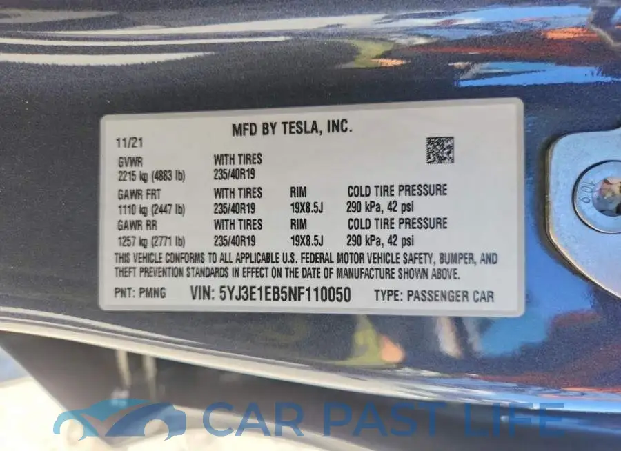 5YJ3E1EB5NF110050# 13