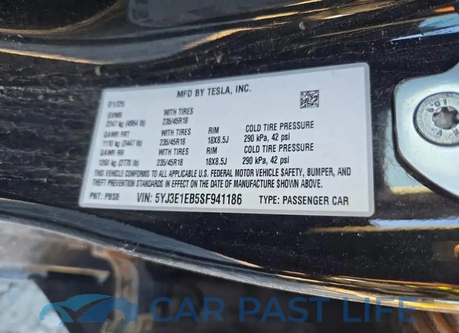 5YJ3E1EB5SF941186# 12