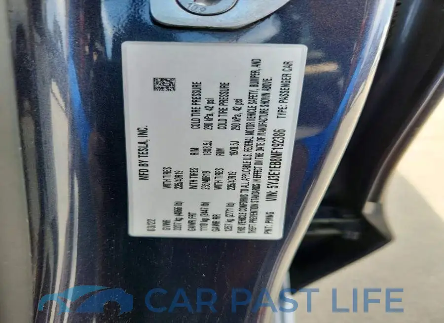 5YJ3E1EB8NF192386# 12