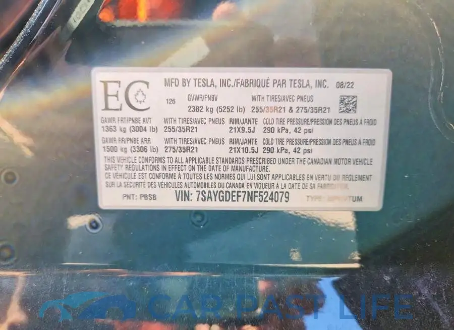 7SAYGDEF7NF524079# 13
