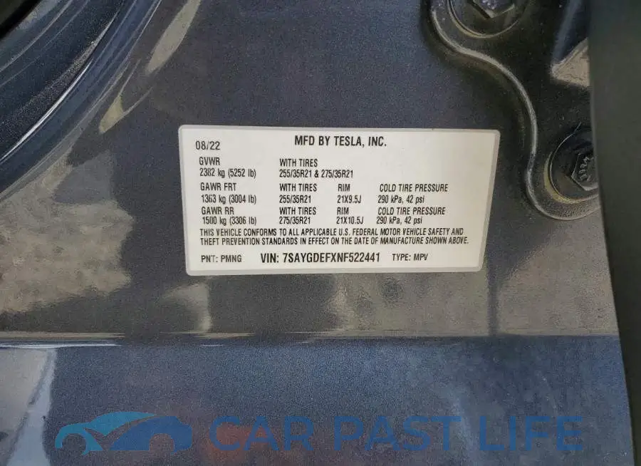 7SAYGDEFXNF522441# 13