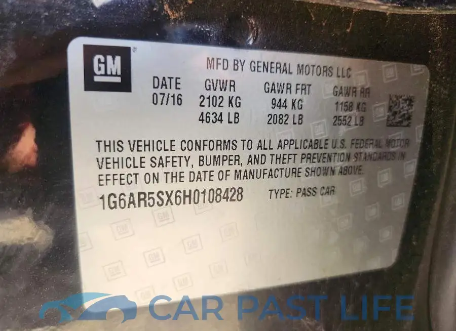 1G6AR5SX6H0108428# 12