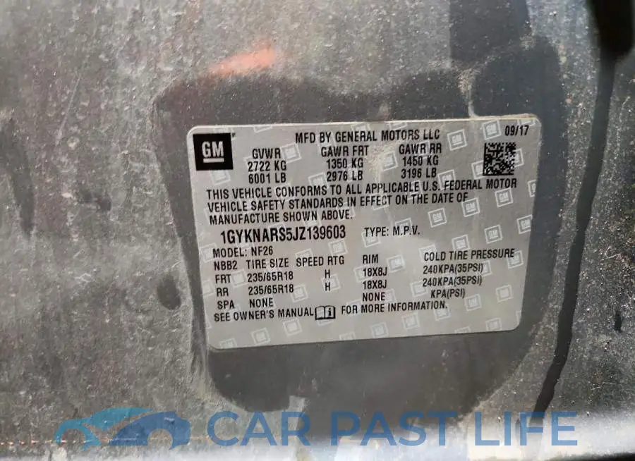1GYKNARS5JZ139603# 13