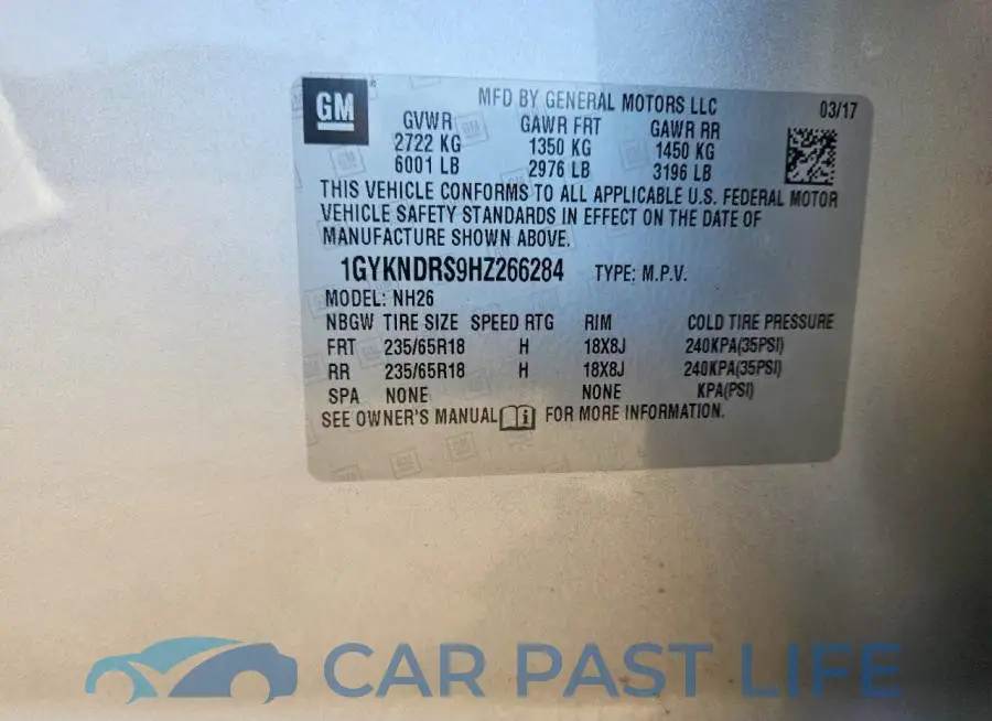 1GYKNDRS9HZ266284# 13
