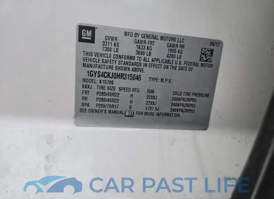 1GYS4CKJ0HR315046# 14