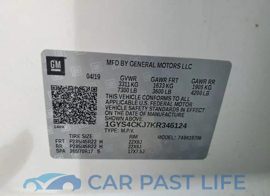 1GYS4CKJ7KR346124# 13