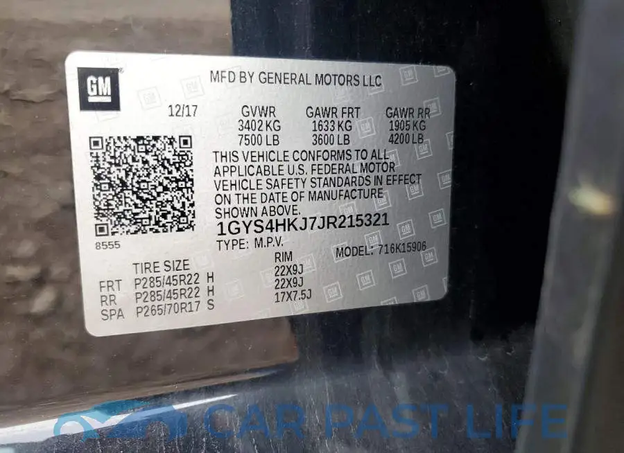 1GYS4HKJ7JR215321# 13