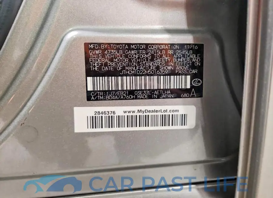 JTHCM1D22H5016359# 12