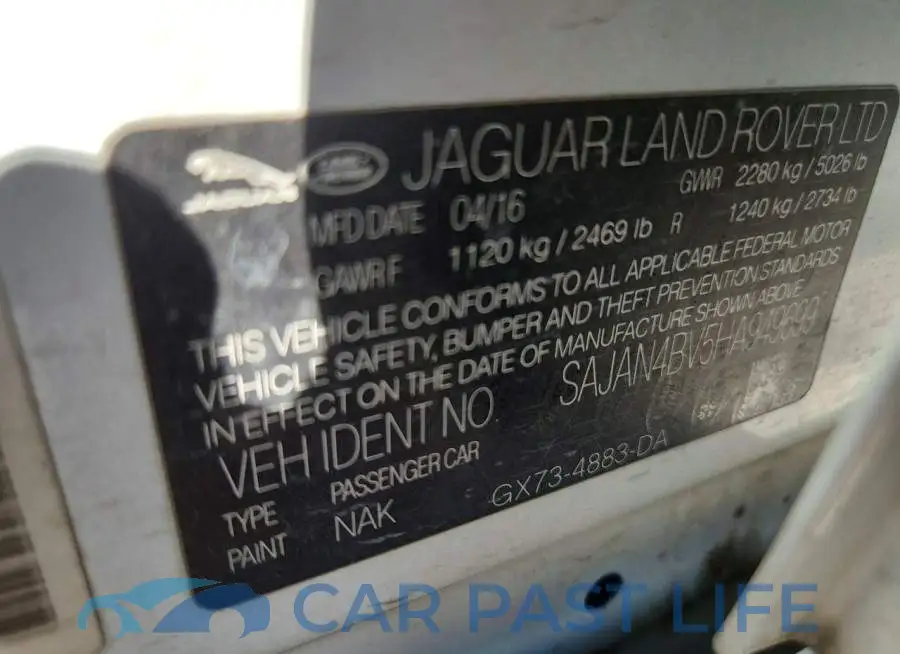 SAJAN4BV5HA949699# 12