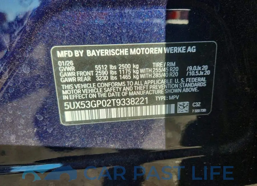 5UX53GP02T9338221# 12