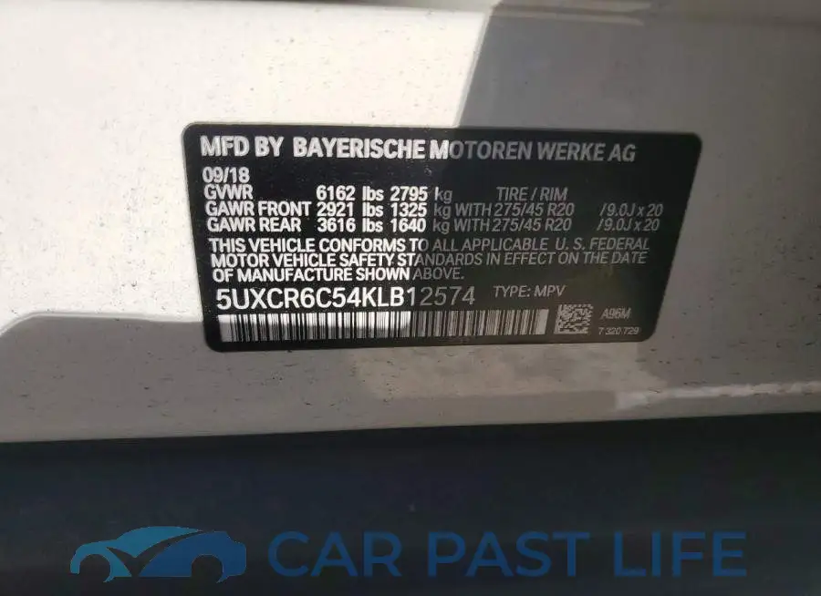 5UXCR6C54KLB12574# 13
