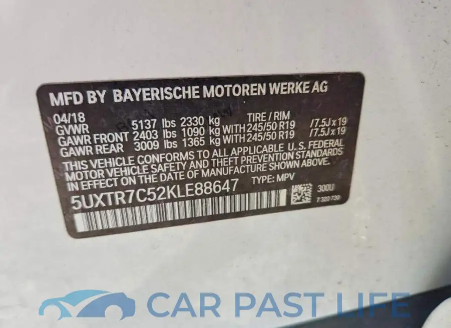 5UXTR7C52KLE88647# 13