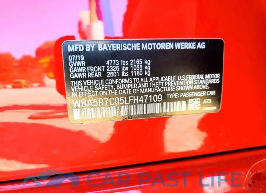 WBA5R7C05LFH47109# 13