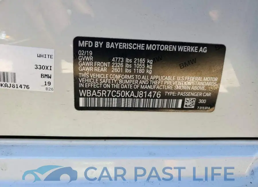 WBA5R7C50KAJ81476# 12