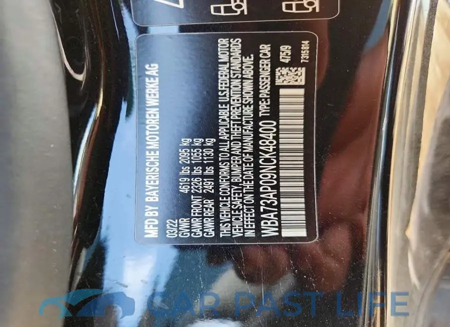 WBA73AP09NCK48400# 12