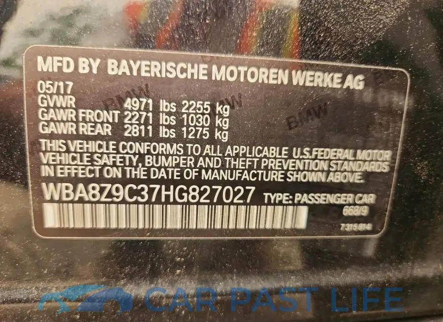 WBA8Z9C37HG827027# 12