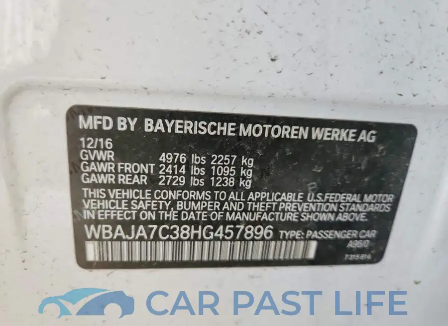 WBAJA7C38HG457896# 12