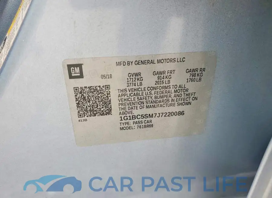 1G1BC5SM7J7220086# 12
