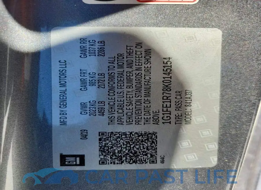 1G1FE1R78K0145154# 12