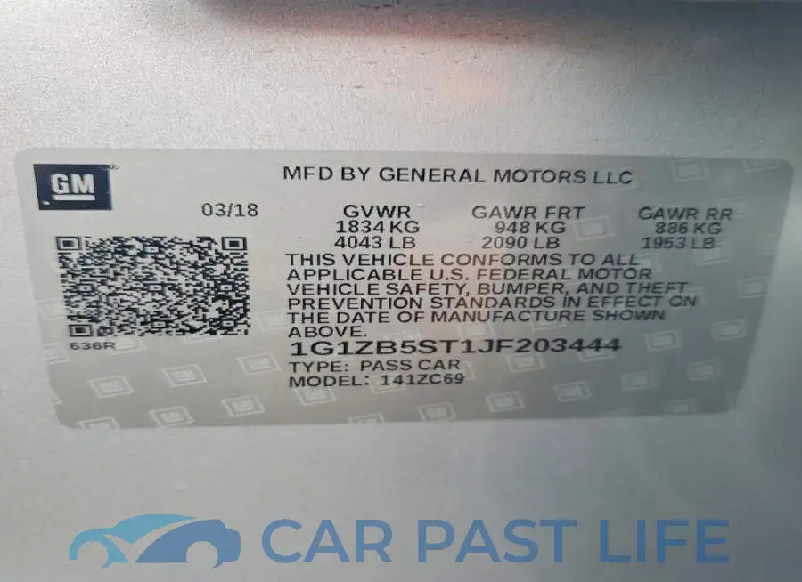 1G1ZB5ST1JF203444# 12