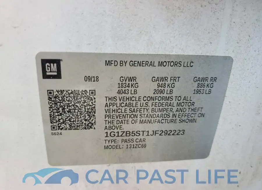 1G1ZB5ST1JF292223# 13