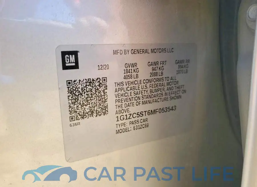 1G1ZC5ST6MF053543# 12