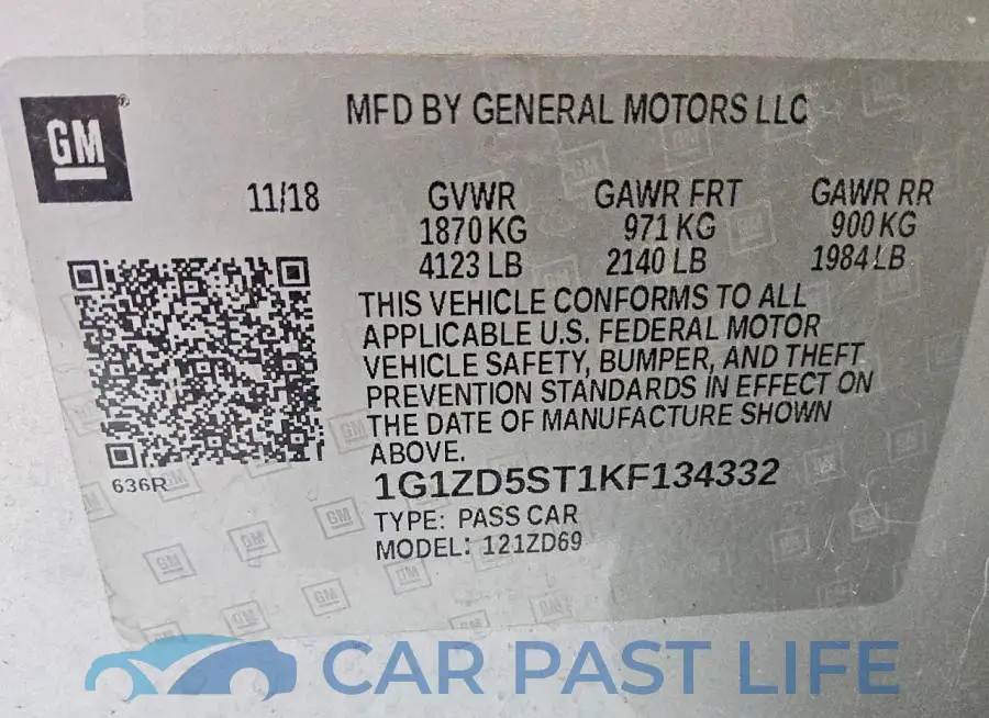 1G1ZD5ST1KF134332# 12