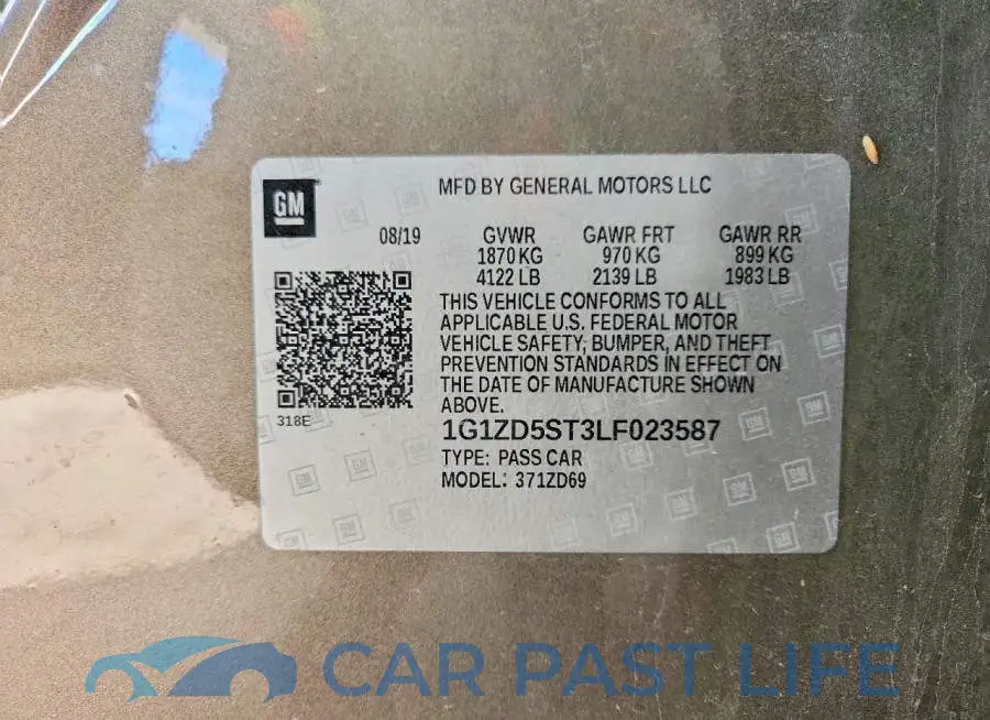 1G1ZD5ST3LF023587# 12