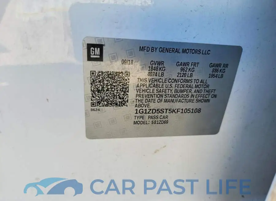 1G1ZD5ST5KF105108# 12