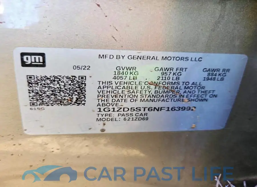 1G1ZD5ST6NF163992# 13