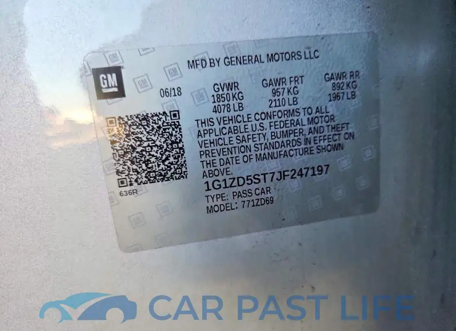 1G1ZD5ST7JF247197# 12