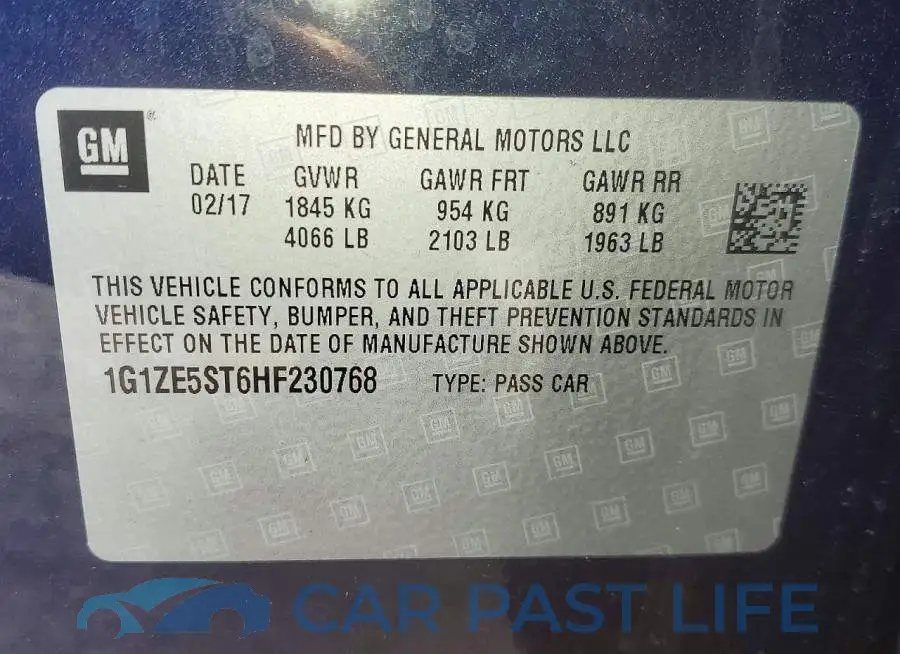 1G1ZE5ST6HF230768# 12