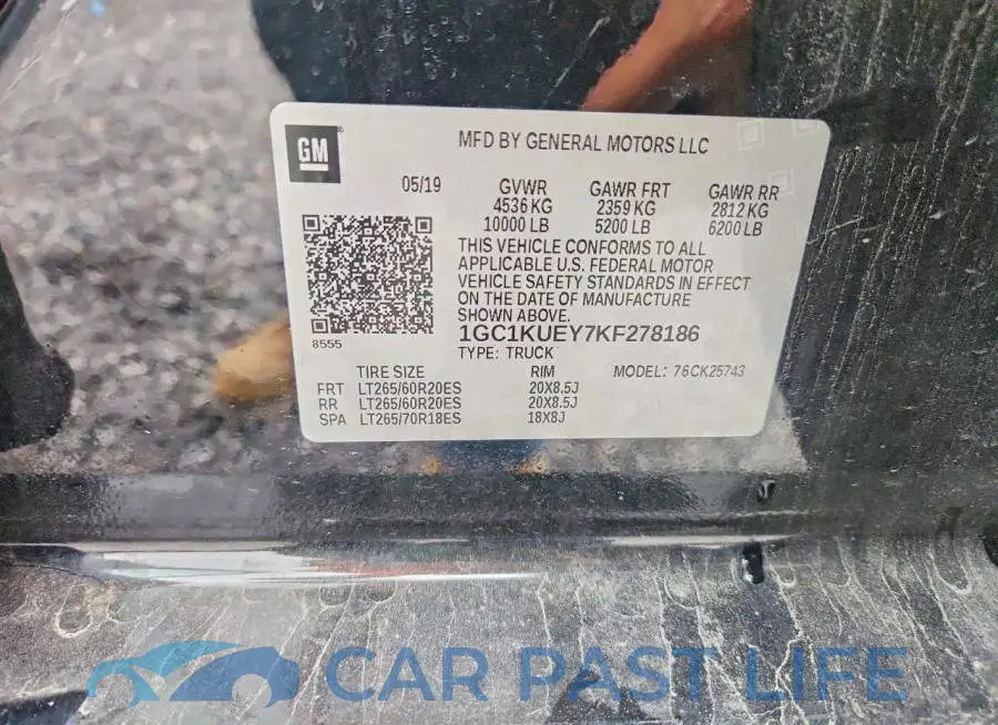 1GC1KUEY7KF278186# 12