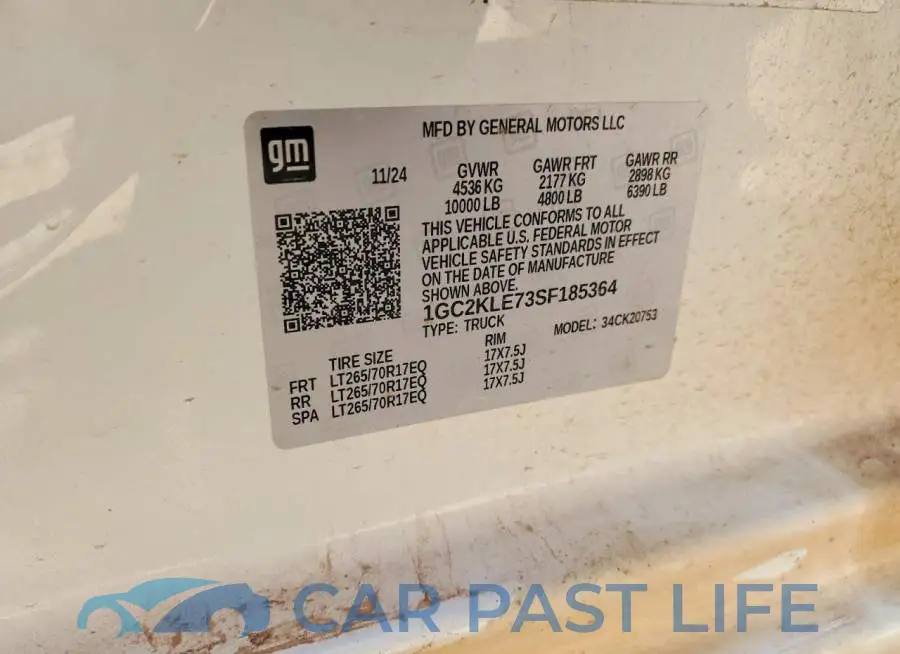 1GC2KLE73SF185364# 12