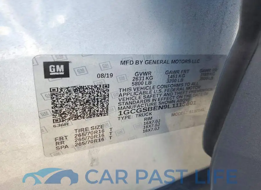 1GCGSBEN9L1113601# 12