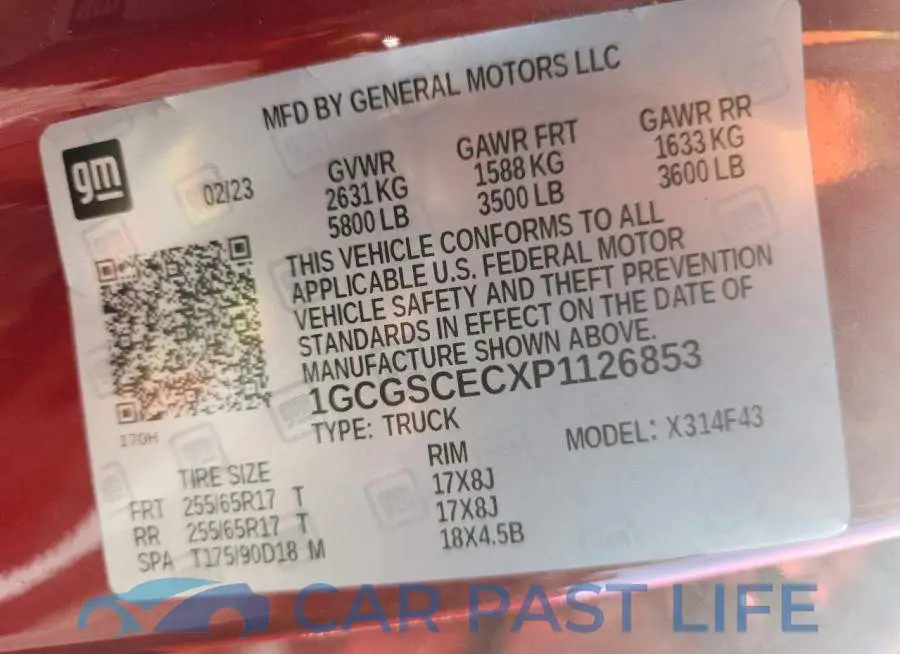 1GCGSCECXP1126853# 12