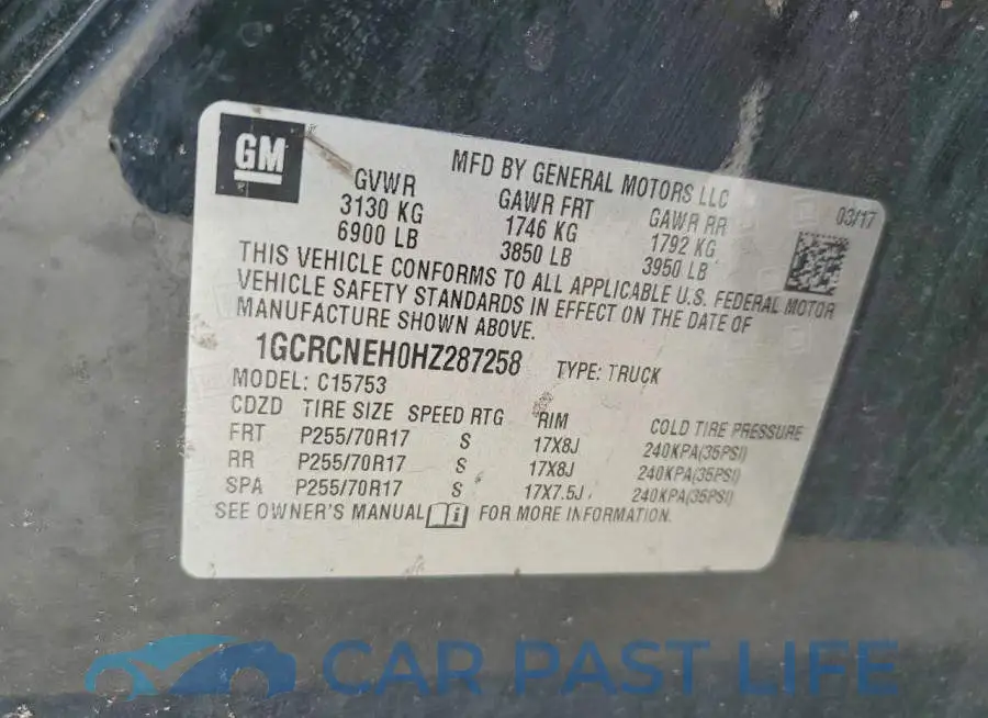 1GCRCNEH0HZ287258# 12
