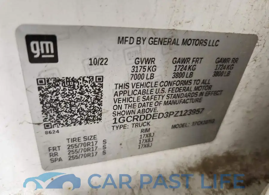 1GCRDDED3PZ123957# 12