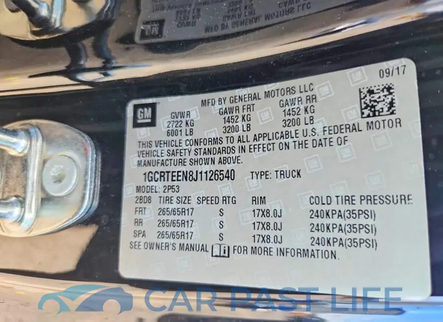 1GCRTEEN8J1126540# 12