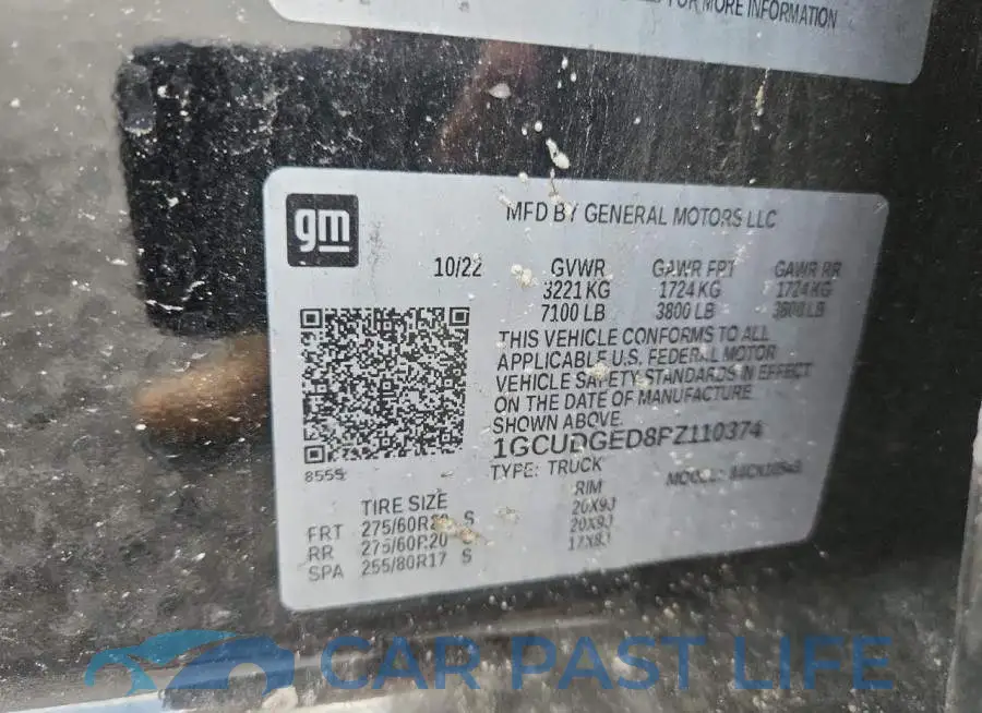 1GCUDGED8PZ110374# 12