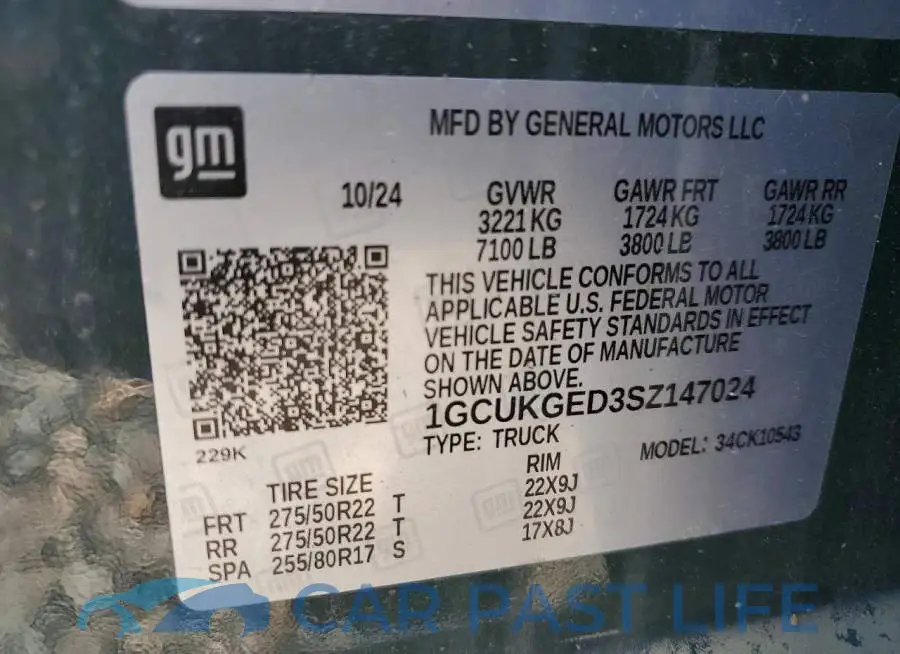 1GCUKGED3SZ147024# 13