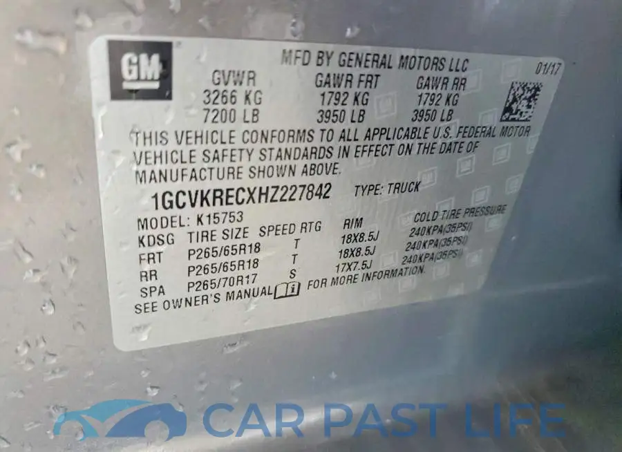 1GCVKRECXHZ227842# 12