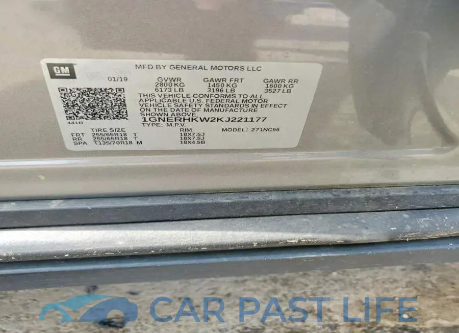1GNERHKW2KJ221177# 13