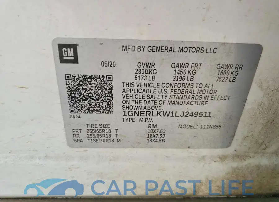 1GNERLKW1LJ249511# 14